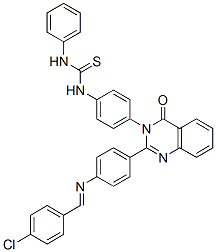 1-[4-[2-[4-[(4-chlorophenyl)methylideneamino]phenyl]-4-oxo-quinazolin- 3-yl]phenyl]-3-phenyl-thiourea CAS#: 83408-66-6