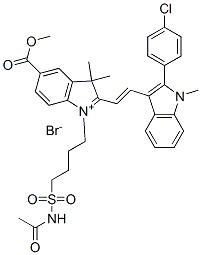 1-[4-[(acetylamino)sulphonyl]butyl]-2-[2-[2-(4-chlorophenyl)-1-methyl-1H-indol-3-yl]vinyl]-5-(methoxycarbonyl)-3,3-dimethyl-3H-indolium bromide CAS#: 84100-41-4