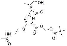 1-Azadicyclo(3.2.0)hept-3-ene-2-carboxylic acid, 3-[[2-(acethylamino)ethyl]thio]-6-(2-hydroxy-1-methylethylidene)-7-oxo-, (2,2-dimethyl-1-oxopropoxy)methyl ester CAS#: 84830-55-7