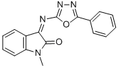 1-Methyl-3-(5-phenyl-1,3,4-oxadiazol-2-ylimino)indolin-2-one CAS#: 84640-83-5