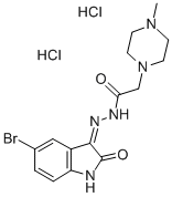 1-Piperazineacetic acid, 4-methyl-, (5-bromo-2-oxo-3-indolinylidene)hy drazide, dihydrochloride, (Z)- CAS#: 86873-25-8