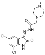 1-Piperazineacetic acid, 4-methyl-, (5,7-dichloro-2-oxo-3-indolinylide ne)hydrazide, (Z)- CAS#: 86873-26-9