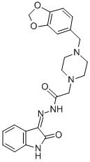 1-Piperazineacetic acid, 4-piperonyl-, (2-oxo-3-indolinylidene)hydrazi de (Z)- CAS#: 86873-44-1