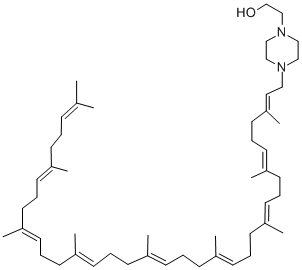 1-Piperazineethanol, 4-(3,7,11,15,19,23,27,31,35-nonamethyl-2,6,10,14, 18,22,26,30,34-hexatriacontanonaenyl)-, (all-E)- CAS#: 81331-12-6