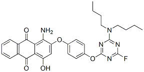1-amino-2-[4-[[4-(dibutylamino)-6-fluoro-1,3,5-triazin-2-yl]oxy]phenoxy]-4-hydroxyanthraquinone CAS#: 84873-35-8