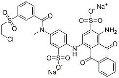 1-amino-4-[[4-[[3-[(2-chloroethyl)sulphonyl]benzoyl]methylamino]-2-sulphophenyl]amino]-9,10-dihydro-9,10-dioxoanthracene-2-sulphonic acid, sodium salt CAS#: 85536-89-6