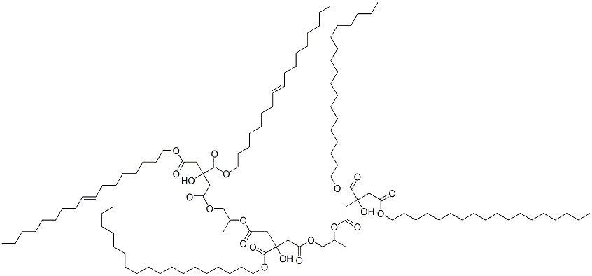 1-heptadec-8-enyl 23-octadecyl 3-[(heptadec-8-enyloxy)carbonyl]-3,12,21-trihydroxy-8,17-dimethyl-12,21-bis[(octadecyloxy)carbonyl]-5,10,14,19-tetraoxo-6,9,15,18-tetraoxatricosanedioate CAS#: 85049-94-1