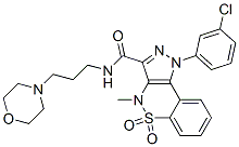 1-(m-Chlorophenyl)-3-(3-morpholinopropylaminocarbonyl)-4-methyl-1,4-dihydropyrazolo[4,3-c][1,2]benzothiazine 5,5-dioxide CAS#: 81761-94-6