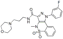 1-(m-Fluorophenyl)-1,4-dihydro-4-methyl-3-(3-morpholinopropylaminocarbonyl)pyrazolo[4,3-c][1,2]benzothiazine 5,5-dioxide CAS#: 81762-01-8