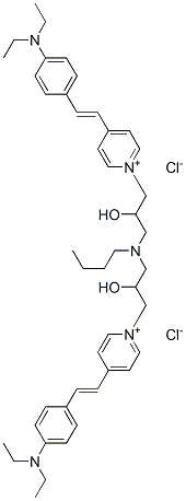1,1'-[(butylimino)bis(2-hydroxypropane-1,3-diyl)]bis[4-[2-[4-(diethylamino)phenyl]vinyl]pyridinium] dichloride CAS#: 85030-34-8