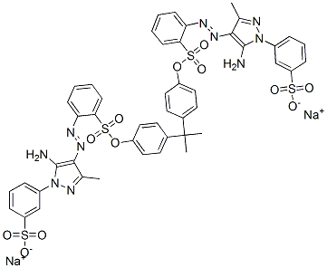 1,1'-(isopropylidenedi-p-phenylene) bis[2-[[5-amino-3-methyl-1-(3-sulphophenyl)-1H-pyrazol-4-yl]azo]benzenesulphonate], sodium salt CAS#: 83006-51-3