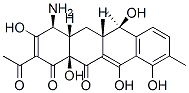 1,12(4H,5H)-Naphthacenedione, 2-acetyl-4-amino-4a,5a,6,12a-tetrahydro- 3,6,10,11,12a-pentahydroxy-6,9-dimethyl-, (4S-(4alpha,4aalpha,5aalpha, 6beta,12aalpha))- CAS#: 81919-29-1