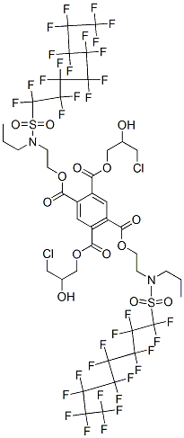 1,2,4,5-Benzenetetracarboxylic acid 1,4-bis(3-chloro-2-hydroxypropyl)=2,5-bis[2-[N-(heptadecafluorooctyl)sulfonyl-N-propylamino]ethyl] ester CAS#: 86960-56-7