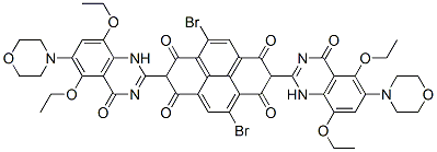 1,3,6,8(2H,7H)-Pyrenetetrone,  4,9-dibromo-2,7-bis[5,8-diethoxy-1,4-dihydro-6-(4-morpholinyl)-4-oxo-2-quinazolinyl]-  (9CI) CAS#: 811803-77-7