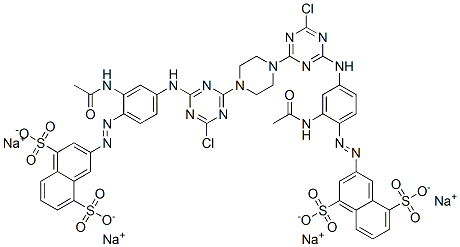 1,5-Naphthalenedisulfonic acid, 3,3'-[1,4-piperazinediylbis[(6-chloro-1,3,5-triazine-4,2-diyl)imino [2-(acetylamion)-4,1-phenylene]bis-, tetrasodium salt CAS#: 81898-60-4