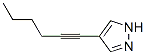 1H-Pyrazole, 4-(1-hexynyl)- (9CI) CAS#: 82099-92-1