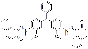 (1Z)-1-[[2-methoxy-4-[[3-methoxy-4-[(2Z)-2-(2-oxonaphthalen-1-ylidene) hydrazinyl]phenyl]-phenyl-methyl]phenyl]hydrazinylidene]naphthalen-2-o ne CAS#: 89073-04-1