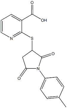 2-{[1-(4-methylphenyl)-2,5-dioxo-3-pyrrolidinyl]thio}nicotinic acid CAS#: 838874-00-3