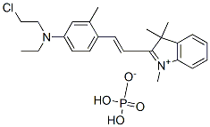 2-[2-[4-[(2-chloroethyl)ethylamino]-o-tolyl]vinyl]-1,3,3-trimethyl-3H-indolium dihydrogen phosphate CAS#: 83949-67-1