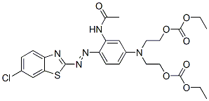 2-[2-Acetylamino-4-bis(2-ethoxycarbonyloxyethyl)aminophenylazo]-6-chlorobenzothiazole CAS#: 84113-12-2