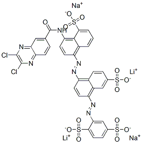 2-[[4-[[4-[[(2,3-dichloro-6-quinoxalinyl)carbonyl]amino]-5-sulpho-1-naphthyl]azo]-7-sulpho-1-naphthyl]azo]benzene-1,4-disulphonic acid, lithium sodium salt CAS#: 83399-85-3
