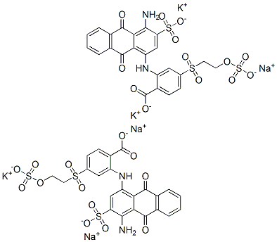 2-[(4-amino-9,10-dihydro-9,10-dioxo-3-sulphoanthracen-1-yl)amino]-4-[[2-(sulphooxy)ethyl]sulphonyl]benzoic acid, potassium sodium salt CAS#: 85940-62-1