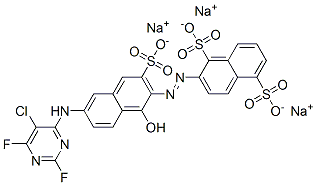 2-[[6-[(5-chloro-2,6-difluoro-4-pyrimidinyl)amino]-1-hydroxy-3-sulpho-2-naphthyl]azo]naphthalene-1,5-disulphonic acid, sodium salt CAS#: 83763-57-9