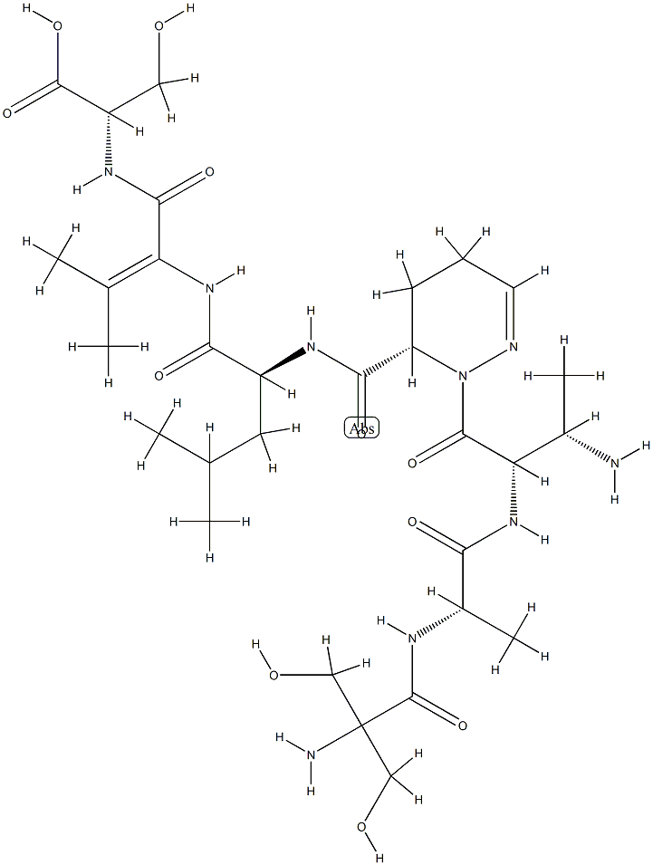 2-[[[(6S)-1-[(3S)-N-(2-Hydroxymethyl Ser-L-Ala-)-3-amino-L-Abu-]-1,4,5,6-tetrahydropyridazin-6-yl]carbonyl-L-Leu-]amino]-3-methyl-2-butenoyl-L-Ser-OH CAS#: 82518-59-0