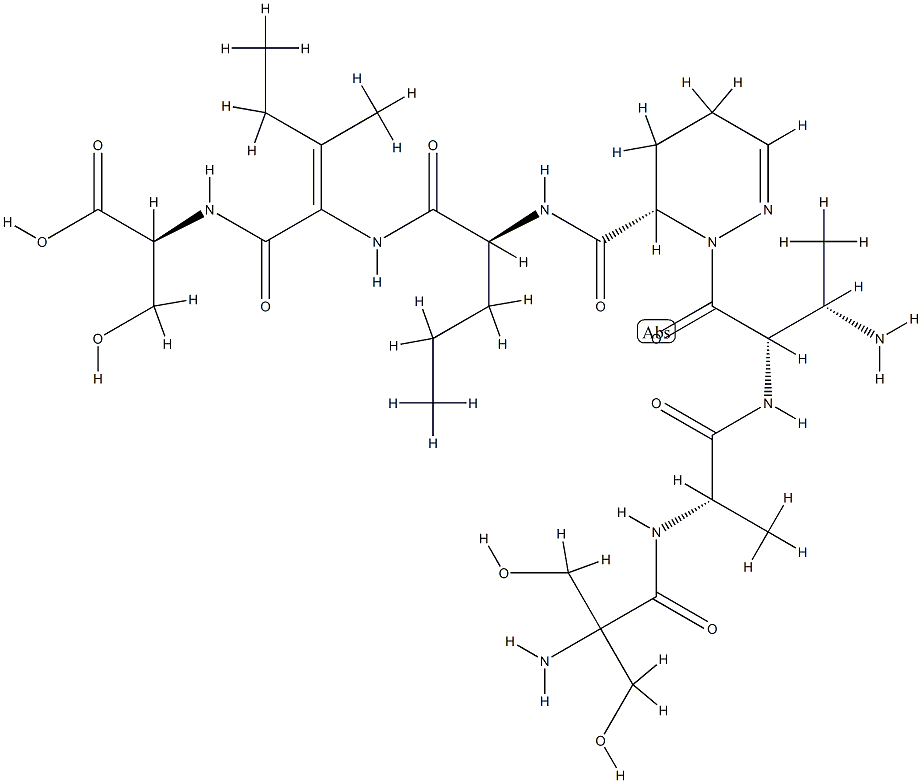 [2-[[[(6S)-1-[(3S)-N-(2-Hydroxymethyl Ser-L-Ala-)-3-amino-L-Abu-]-1,4,5,6-tetrahydropyridazine-6-yl]carbonyl-L-Nva-]amino]-3-methyl-2-pentenoyl]-L-Ser-OH CAS#: 82534-66-5
