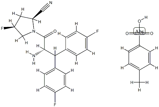 2-Pyrrolidinecarbonitrile, 1-[(2S)-2-aMino-3,3-bis(4-fluorophenyl)-1-oxopropyl]-4-fluoro-, (2S,4S)-, 4-Methylbenzenesulfonate (1:1) CAS#: 811432-66-3