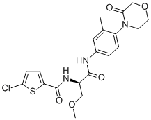 2-Thiophenecarboxamide, 5-chloro-N-[(1R)-1-(methoxymethyl)-2-[[3-methyl-4-(3-oxo-4-morpholinyl)phenyl]amino]-2-oxoethyl]- CAS#: 811811-33-3