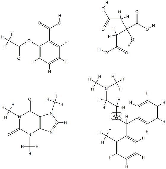 2-acetyloxybenzoic acid, N,N-dimethyl-2-[(2-methylphenyl)-phenyl-metho xy]ethanamine, 2-hydroxypropane-1,2,3-tricarboxylic acid, 1,3,7-trimet hylpurine-2,6-dione CAS#: 88566-80-7
