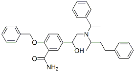 2-(benzyloxy)-5-[1-hydroxy-2-[(alpha-methylbenzyl)(1-methyl-3-phenylpropyl)amino]ethyl]benzamide CAS#: 84963-40-6