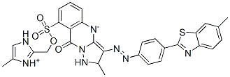 2-methyl-3-[[4-(6-methylbenzothiazol-2-yl)phenyl]azo]pyrazolo[5,1-b]quinazoline-9(1H)-one, mono[(4-methyl-1H-imidazolyl)methyl] monosulpho derivative CAS#: 84930-04-1