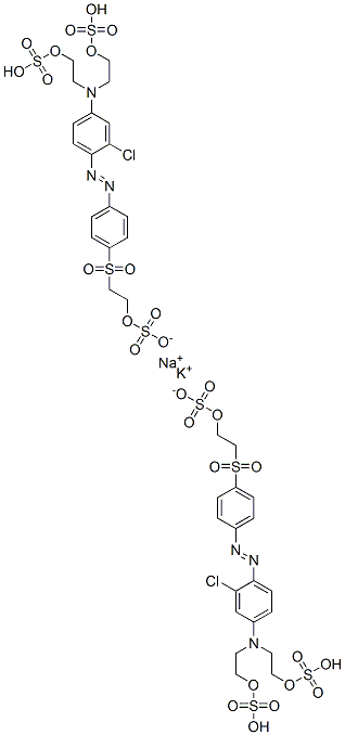 2,2'-[[3-chloro-4-[[4-[[2-(sulphooxy)ethyl]sulphonyl]phenyl]azo]phenyl]imino]bisethyl bis(hydrogen sulphate), potassium sodium salt CAS#: 85567-07-3
