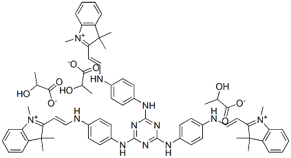 2,2',2''-[1,3,5-triazine-2,4,6-triyltris(imino-4,1-phenyleneiminovinylene)]tris(1,3,3-trimethyl-3H-indolium) trilactate CAS#: 88949-19-3