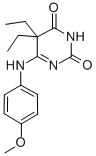 2,4(3H,5H)-Pyrimidinedione, 6-((4-methoxyphenyl)amino)-5,5-diethyl- CAS#: 87215-90-5