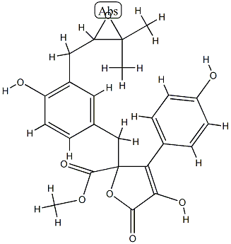 2,5-Dihydro-2-[3-(3,3-dimethyloxiranylmethyl)-4-hydroxybenzyl]-4-hydroxy-3-(4-hydroxyphenyl)-5-oxofuran-2-carboxylic acid methyl ester CAS#: 87414-45-7
