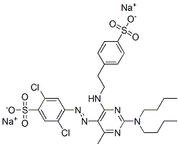 2,5-dichloro-4-[[2-(dibutylamino)-4-methyl-6-[[2-(4-sulphophenyl)ethyl]amino]-5-pyrimidinyl]azo]benzenesulphonic acid, sodium salt CAS#: 84962-50-5