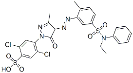 2,5-dichloro-4-[4-[[5-[(ethylphenylamino)sulphonyl]-o-tolyl]azo]-4,5-dihydro-3-methyl-5-oxo-1H-pyrazol-1-yl]benzenesulphonic acid CAS#: 85455-44-3