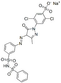 2,5-dichloro-4-[4,5-dihydro-3-methyl-5-oxo-4-[[3-[[(phenylsulphonyl)amino]sulphonyl]phenyl]azo]-1H-pyrazol-1-yl]benzenesulphonic acid, sodium salt CAS#: 83027-47-8
