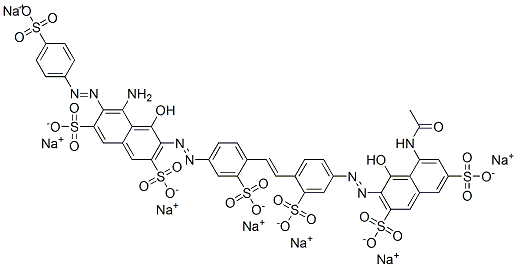 2,7-Naphthalenedisulfonic acid, 3-[[4-[2-[4-[[8-(acetylamino)-1-hydroxy-3,6-disulfo-2-naphthalenyl]azo]-2-sulfophenyl]ethenyl]-3-sulfophenyl]azo]-5-amino-4-hydroxy-6-[(4-sulfophenyl)azo]-, heptasodium salt CAS#: 85118-36-1