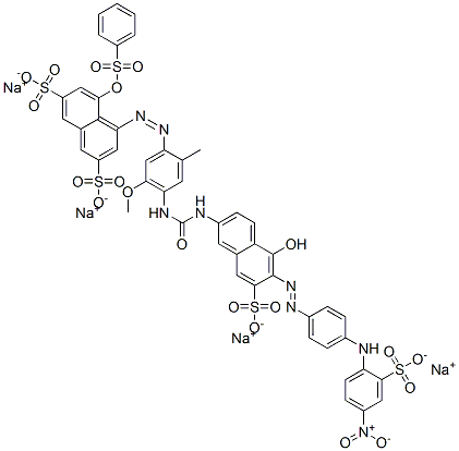 2,7-Naphthalenedisulfonic acid, 4-[[4-[[[[5-hydroxy-6-[[4-[(4-nitro-2-sulfophenyl)amino]phenyl]azo]-7-sulfo-2-naphthalenyl]amino]carbonyl]amino]-5-methoxy-2-methylphenyl]azo]-5-[(phenylsulfonyl)oxy]-, sodium salt CAS#: 83006-44-4