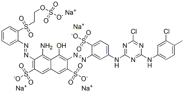 2,7-Naphthalenedisulfonic acid, 4-amino-6-[[5-[[4-chloro-6-[(3-chloro-4-methylphenyl)amino]-1,3,5-triazin-2-yl]amino]-2-sulfophenyl]azo]-5-hydroxy-3-[[2-[[2-(sulfooxy)ethyl]sulfonyl]phenyl]azo]-, tetrasodium salt CAS#: 80294-29-7