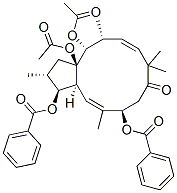 (2R,3S,3aS,4E,6R,10E,12R,13R,13aR)-13,13a-Bis(acetyloxy)-3,6-bis(benzoyloxy)-1,2,3,3a,6,7,9,12,13,13a-decahydro-2,5,9,9,12-pentamethyl-8H-cyclopentacyclododecen-8-one CAS#: 87064-59-3