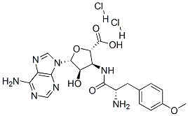 (2S,3S,4R,5R)-3-[[(2S)-2-amino-3-(4-methoxyphenyl)propanoyl]amino]-5-( 6-aminopurin-9-yl)-4-hydroxy-oxolane-2-carboxylic acid dihydrochloride CAS#: 86936-92-7