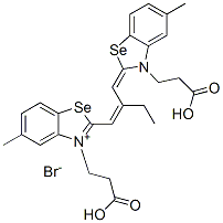 3-(2-carboxyethyl)-2-[2-[[3-(2-carboxyethyl)-5-methyl-(3H)-benzoselenazol-2-ylidene]methyl]but-1-enyl]-5-methylbenzoselenazolium bromide CAS#: 89703-05-9