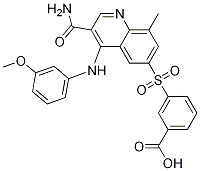 3-(3-carbaMoyl-4-(3-MethoxyphenylaMino)-8-Methylquinolin-6-ylsulfonyl)benzoic acid CAS#: 801311-41-1