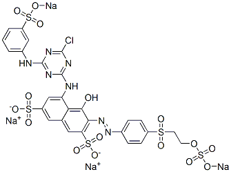 3-[4-[2-(Sodiosulfooxy)ethylsulfonyl]phenylazo]-4-hydroxy-5-[2-chloro-4-[3-(sodiosulfo)anilino]-1,3,5-triazine-6-ylamino]-2,7-naphthalenedisulfonic acid disodium salt CAS#: 89157-06-2