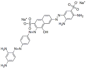3-[[4-[(2,4-Diaminophenyl)azo]phenyl]azo]-6-[(2,4-diamino-5-sulfophenyl)azo]-4-hydroxy-2-naphthalenesulfonic acid disodium salt CAS#: 83293-51-0